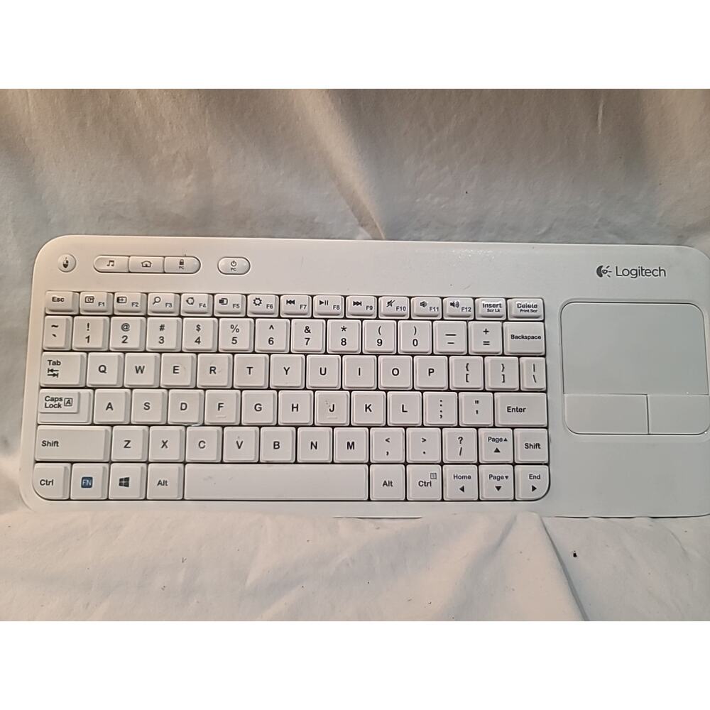 Logitech K400r Wireless Touchpad Keyboard White W/ Dongle